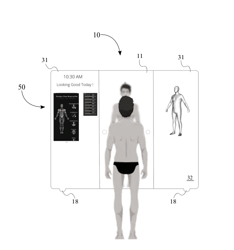 Patent figure: whole-body scan with 3D avatar panel