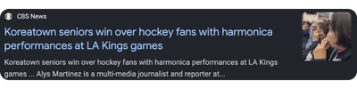 CBS News: Koreatown seniors win over hockey fans at LA Kings games
