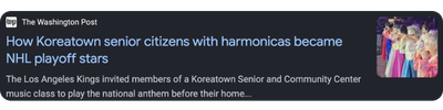 The Washington Post: How Koreatown senior citizens with harmonicas became NHL playoff stars